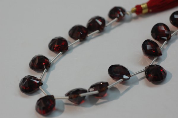 Garnet  Hydro Concave Cut / Checker Board Heart Cut