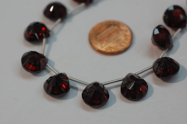 Garnet  Hydro Concave Cut / Checker Board Heart Cut