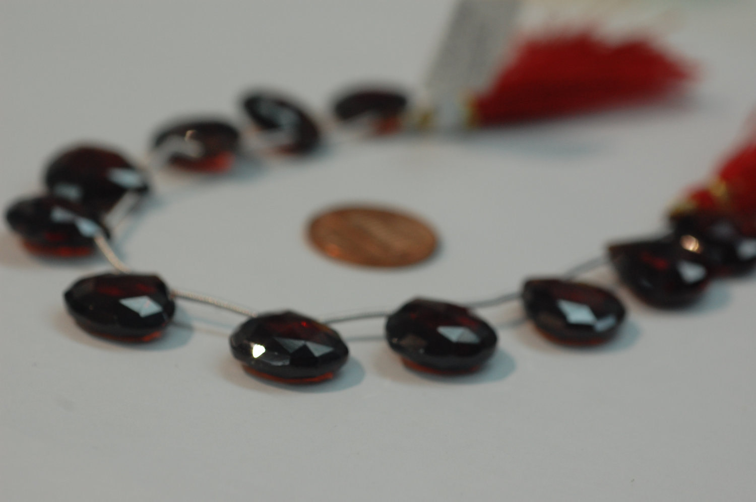 Garnet Hearts Faceted