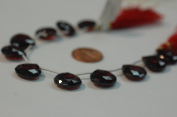 Garnet Hearts Faceted