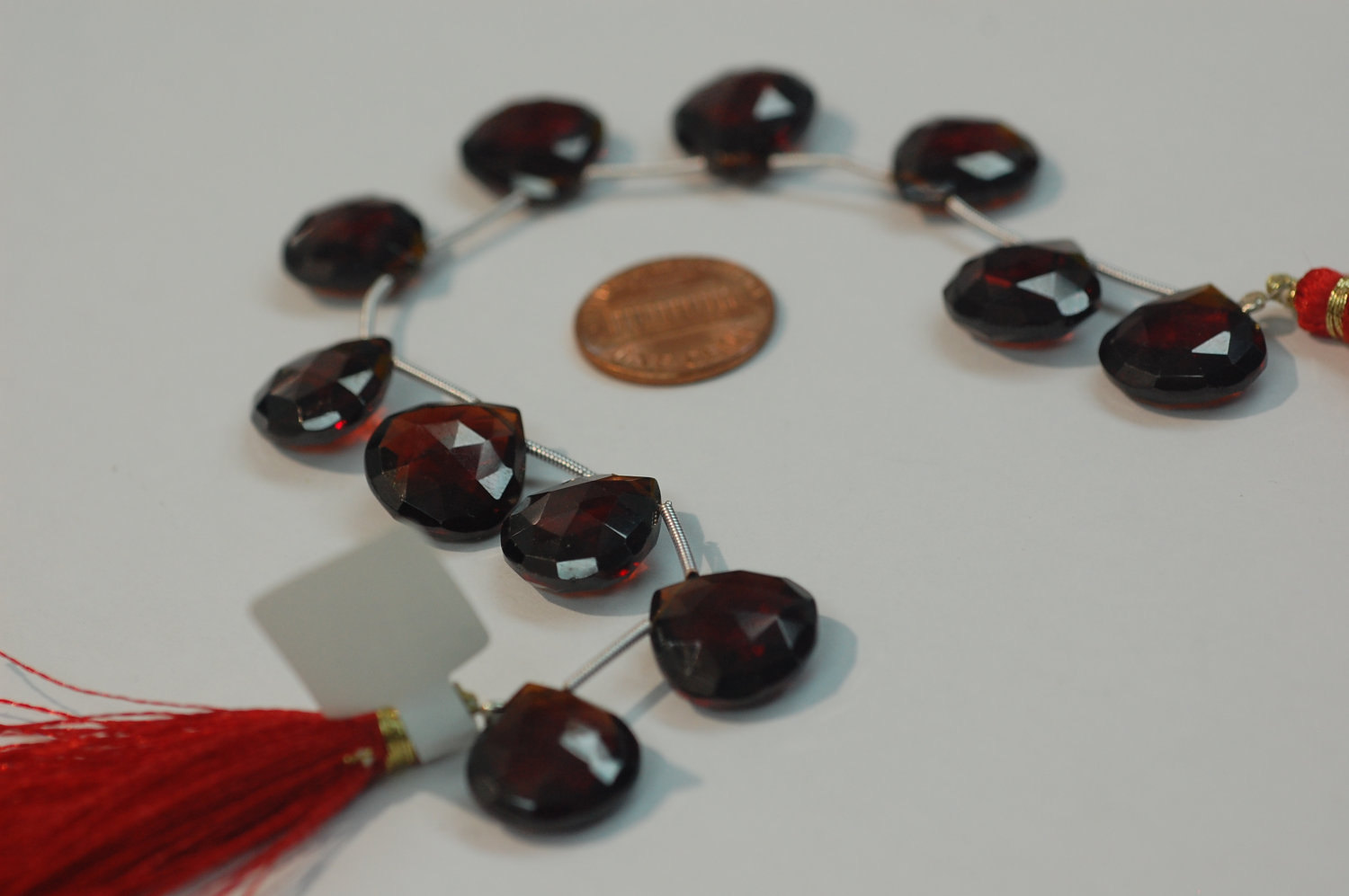 Garnet Hearts Faceted