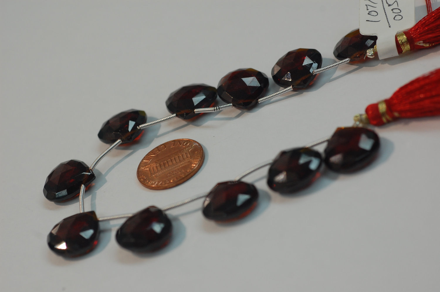 Garnet Hearts Faceted