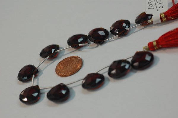 Garnet Hearts Faceted