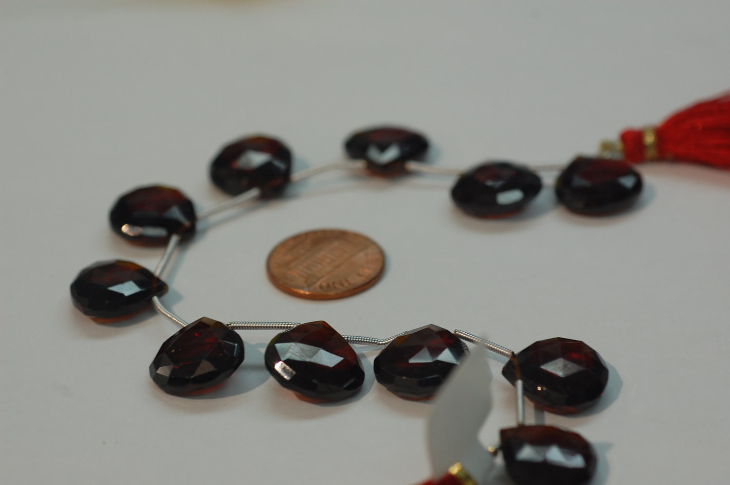 Garnet Hearts Faceted
