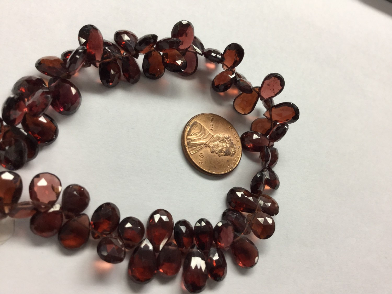Garnet Pears Faceted