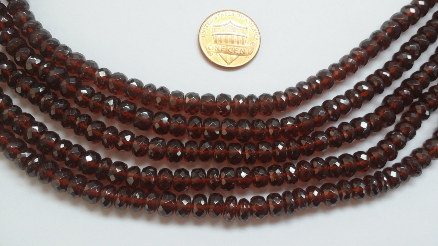 Garnet Rondelles Faceted