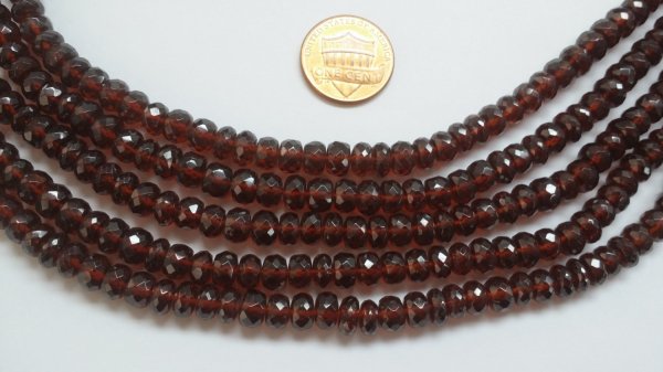 Garnet Rondelles Faceted