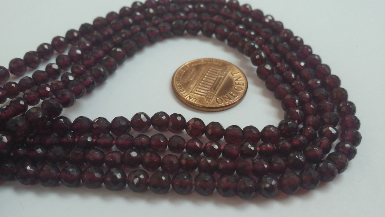 Garnet Rondelles Faceted