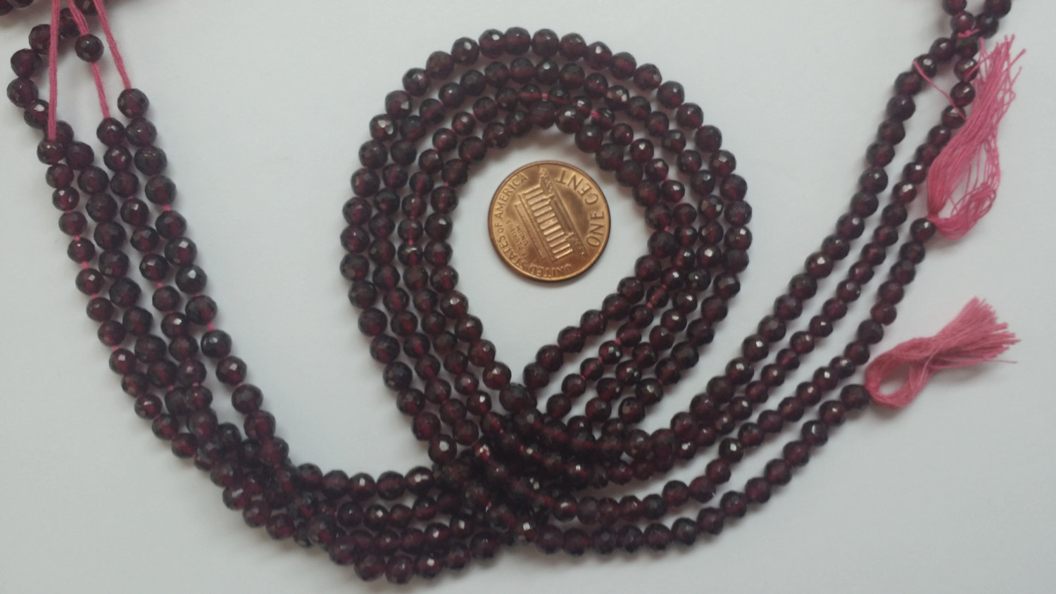 Garnet Rondelles Faceted