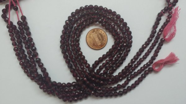 Garnet Rondelles Faceted