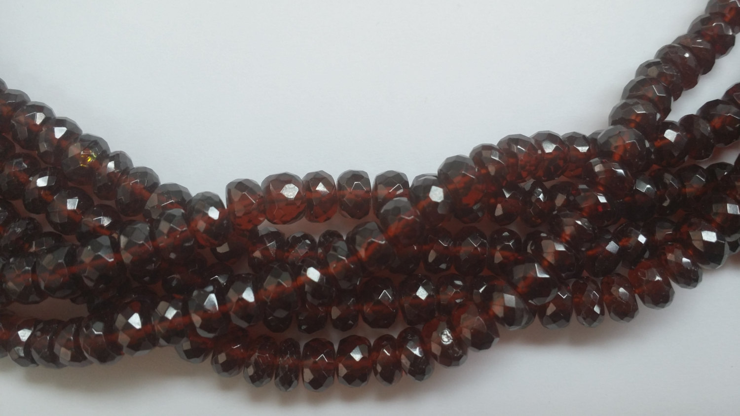 Garnet Rondelles Faceted