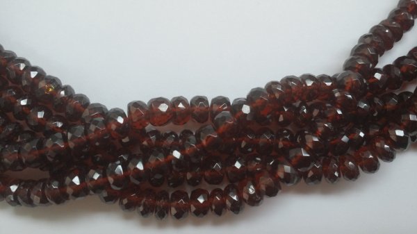 Garnet Rondelles Faceted
