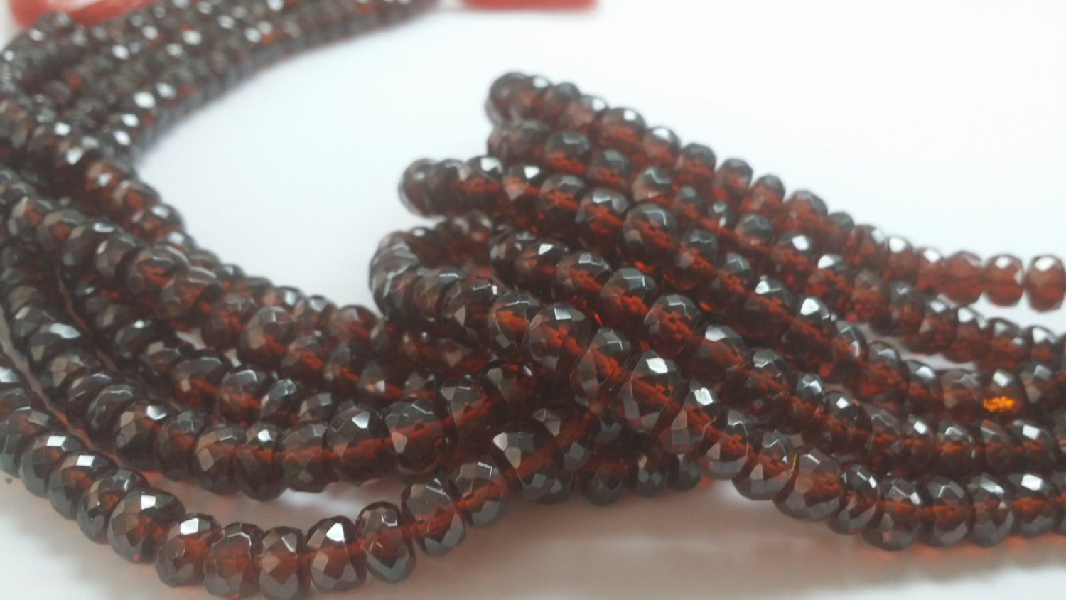 Garnet Rondelles Faceted