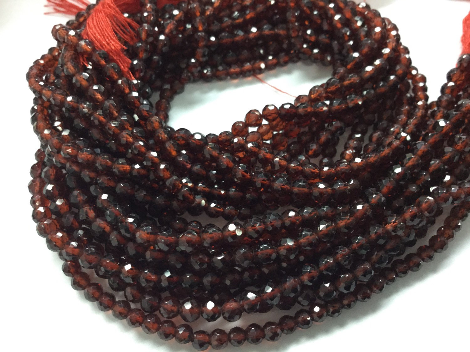 Hessonite Garnet Round Faceted