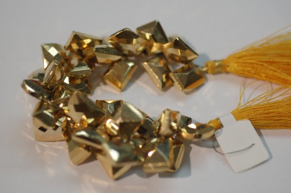 Gold Pyrite Funky Cut Faceted (COATED)