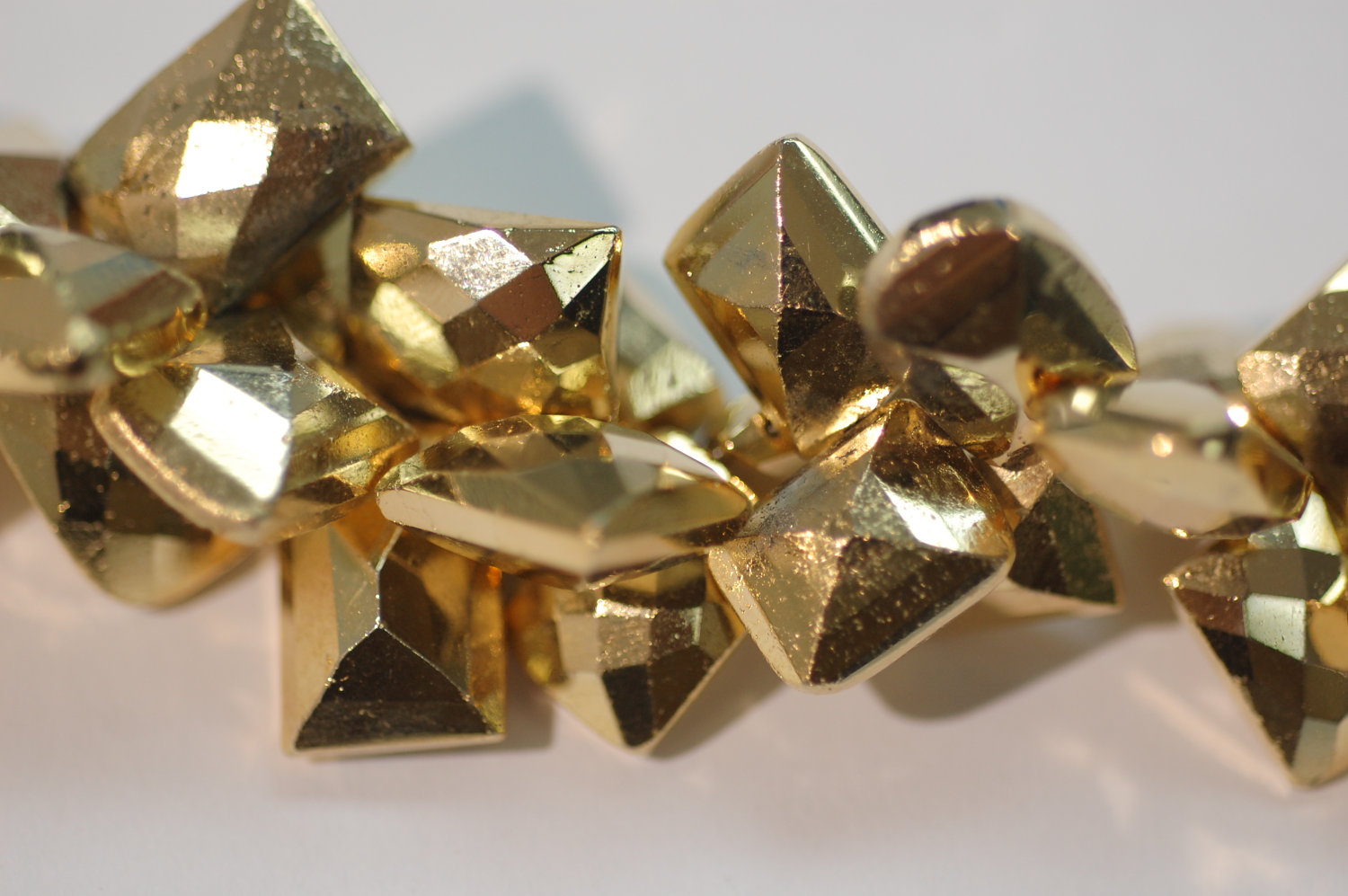 Gold Pyrite Funky Cut Faceted (COATED)