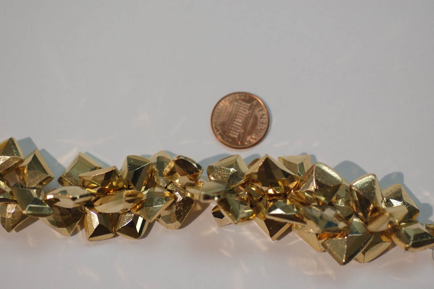 Gold Pyrite Funky Cut Faceted (COATED)