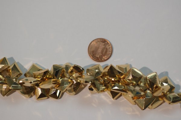 Gold Pyrite Funky Cut Faceted (COATED)