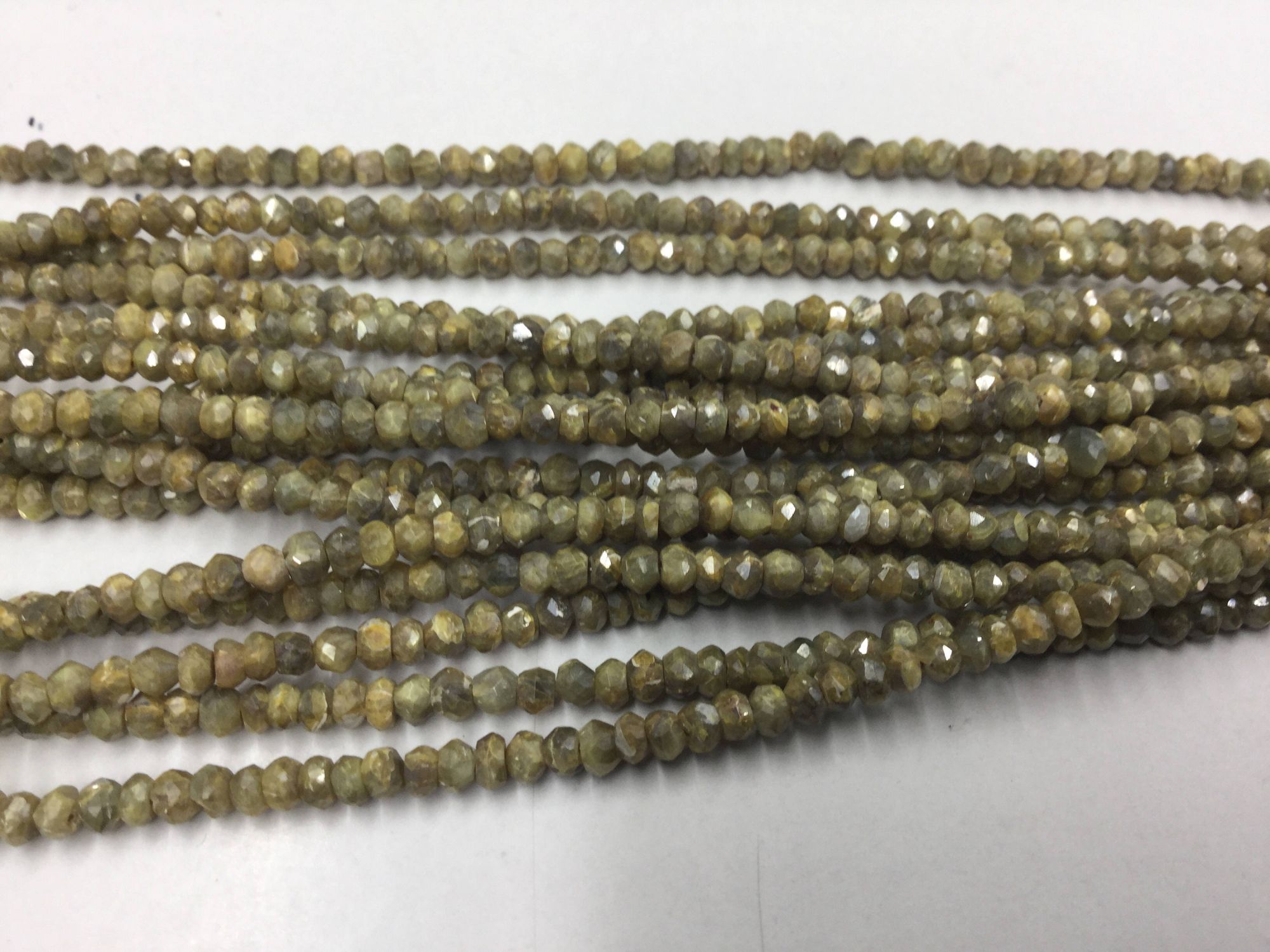 Golden Moonstone Rondelles Faceted