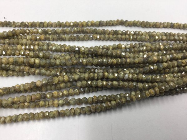Golden Moonstone Rondelles Faceted