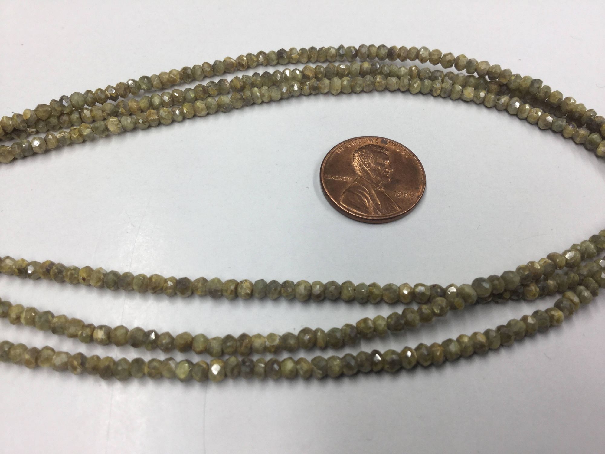 Golden Moonstone Rondelles Faceted