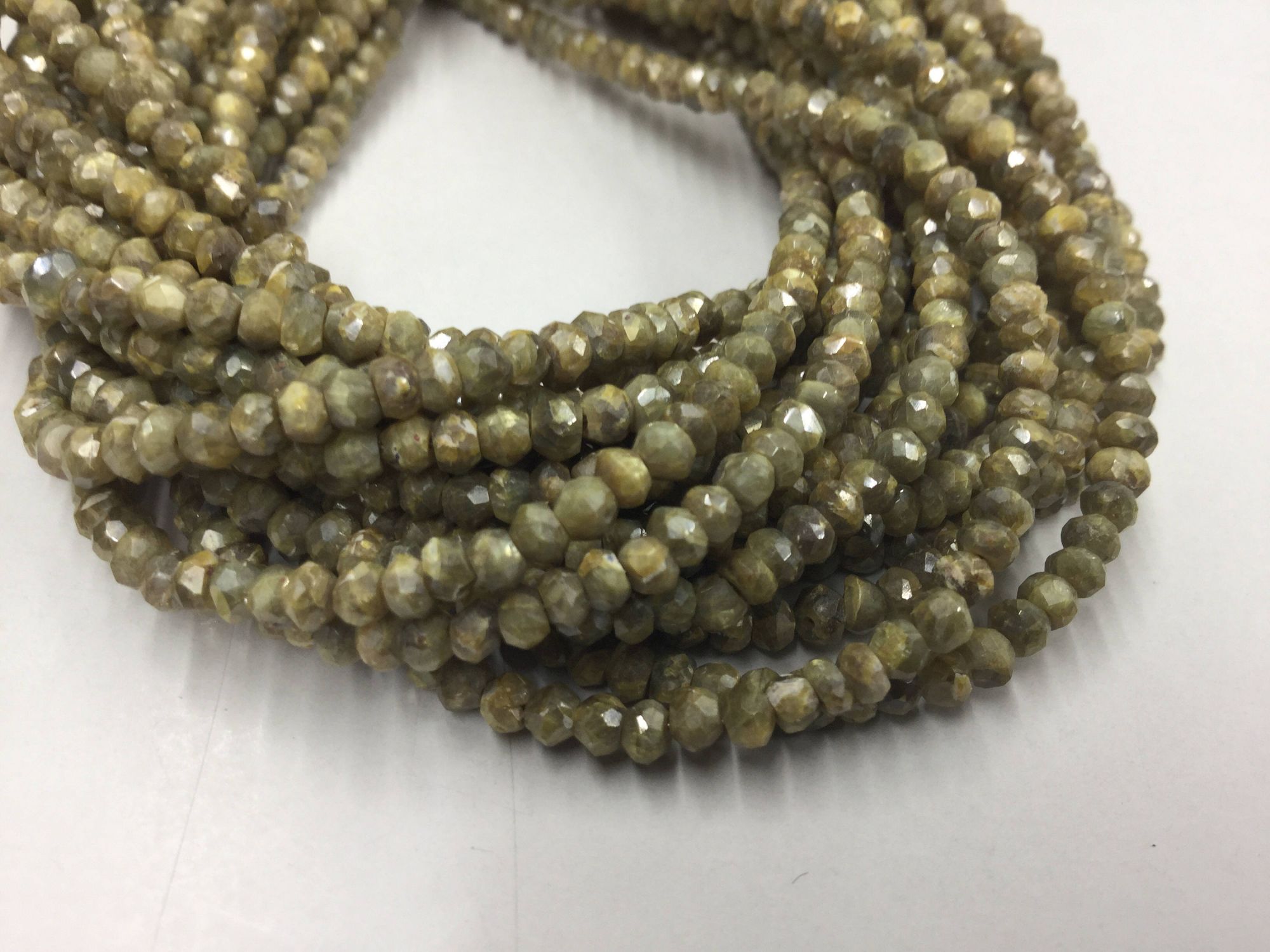 Golden Moonstone Rondelles Faceted