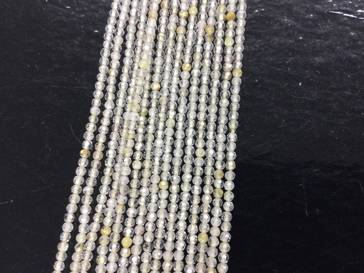 Golden Rutilated Quartz Rondelles Faceted