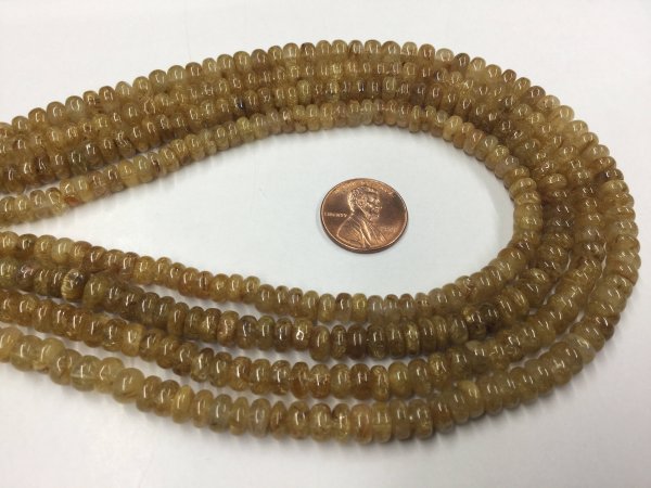 Golden Rutilated Quartz Rondelles Smooth