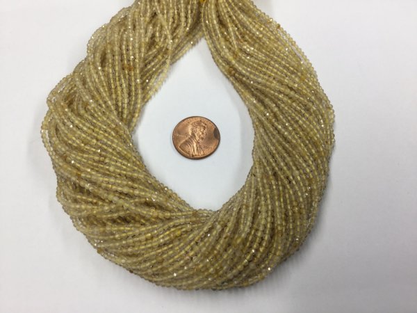 Golden Rutilated Rondelles Faceted