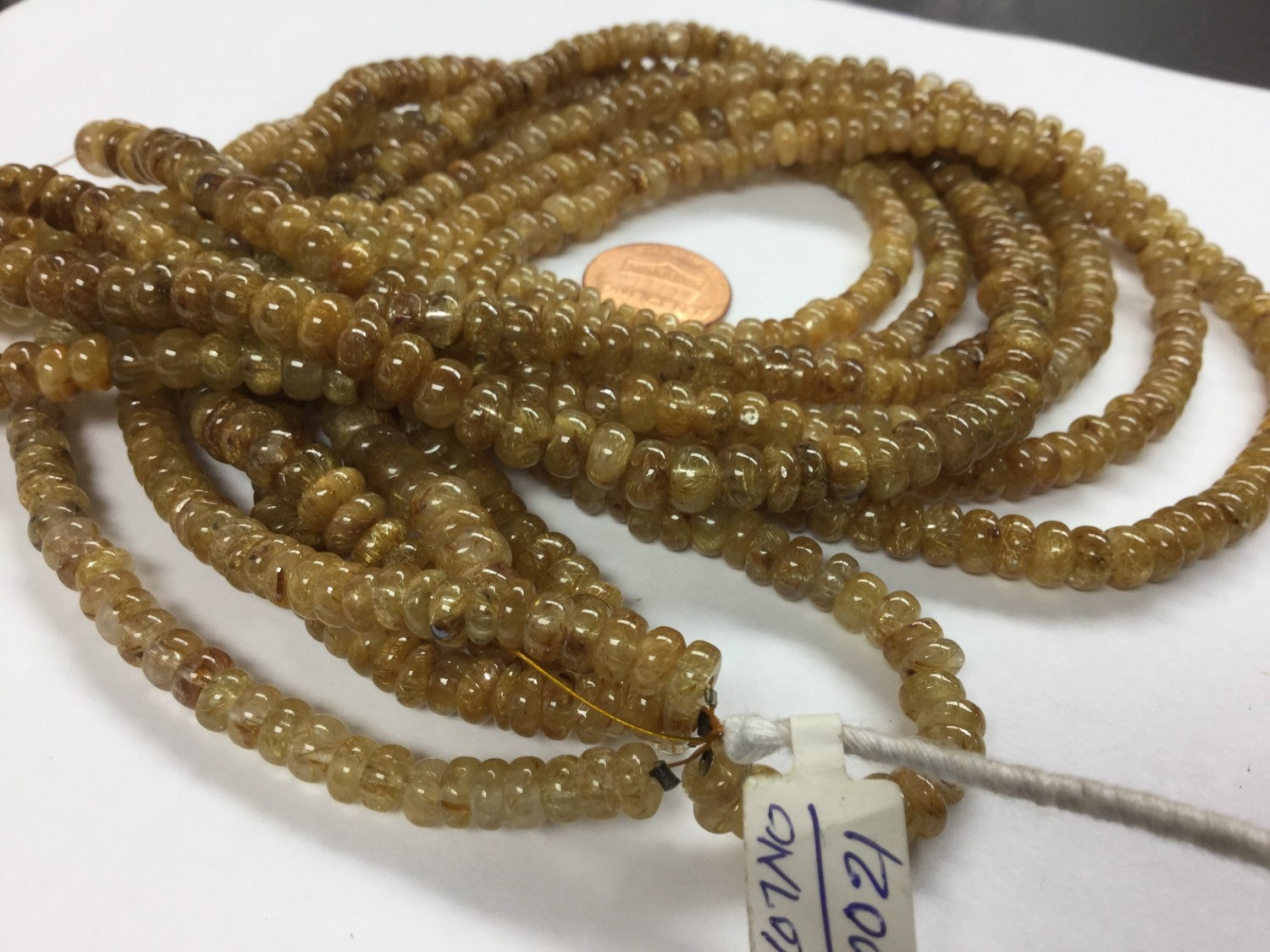 Golden Rutilated Rondelles Smooth