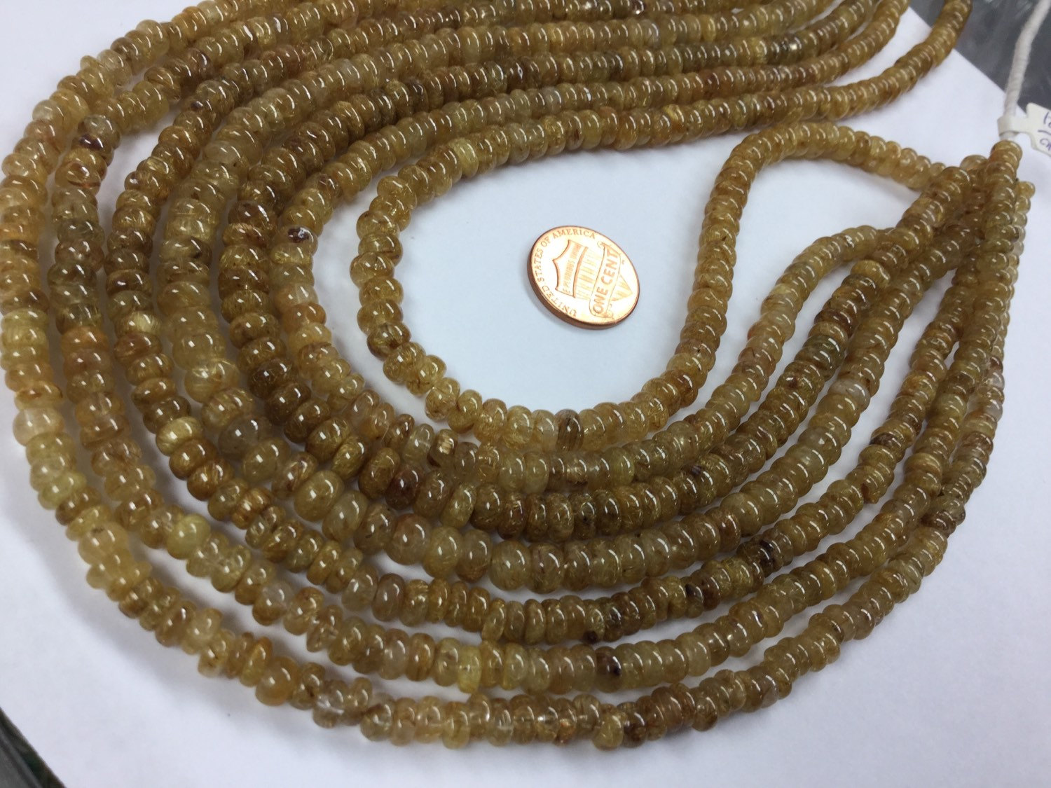Golden Rutilated Rondelles Smooth