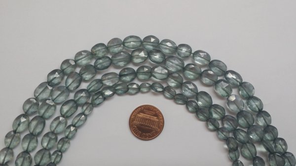 Gray Green Mystic Quartz Faceted Oval