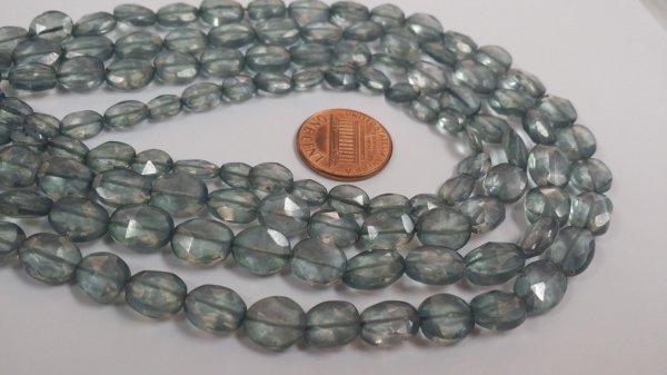 Gray Green Mystic Quartz Faceted Oval