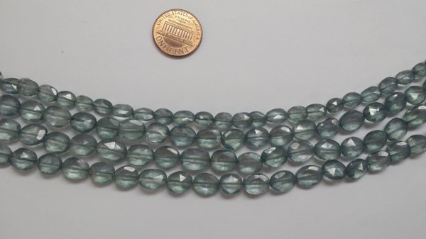 Gray Green Mystic Quartz Faceted Oval