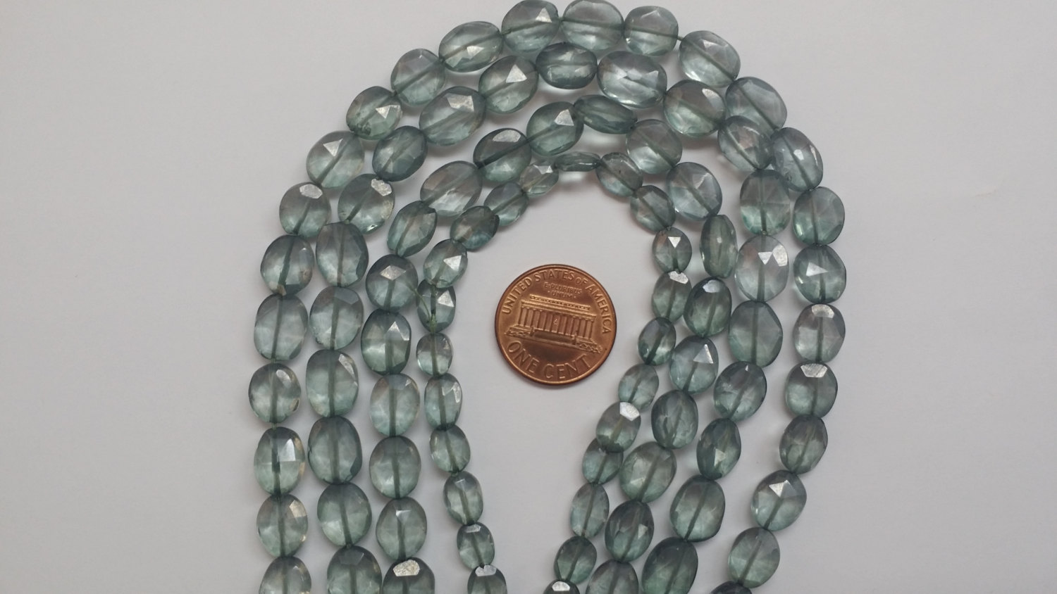 Gray Green Mystic Quartz Faceted Oval