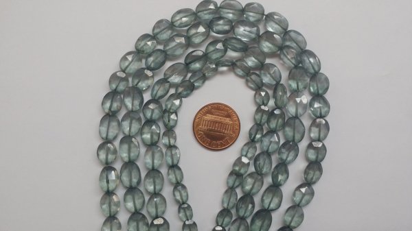 Gray Green Mystic Quartz Faceted Oval