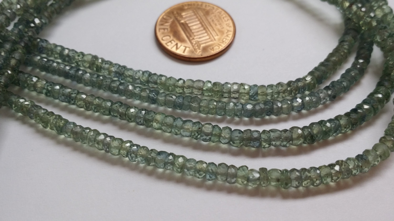 Gray Green Sapphire Rondelle