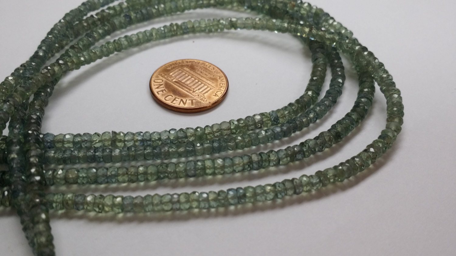 Gray Green Sapphire Rondelle