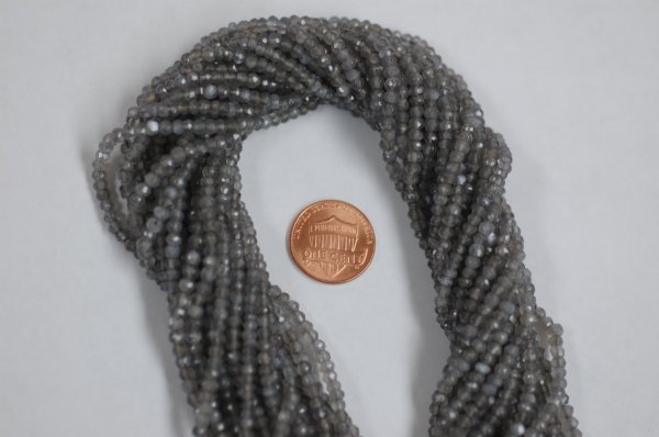 Gray Moonstone Rondelle Faceted