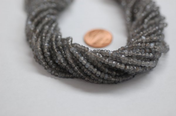 Gray Moonstone Rondelle Faceted