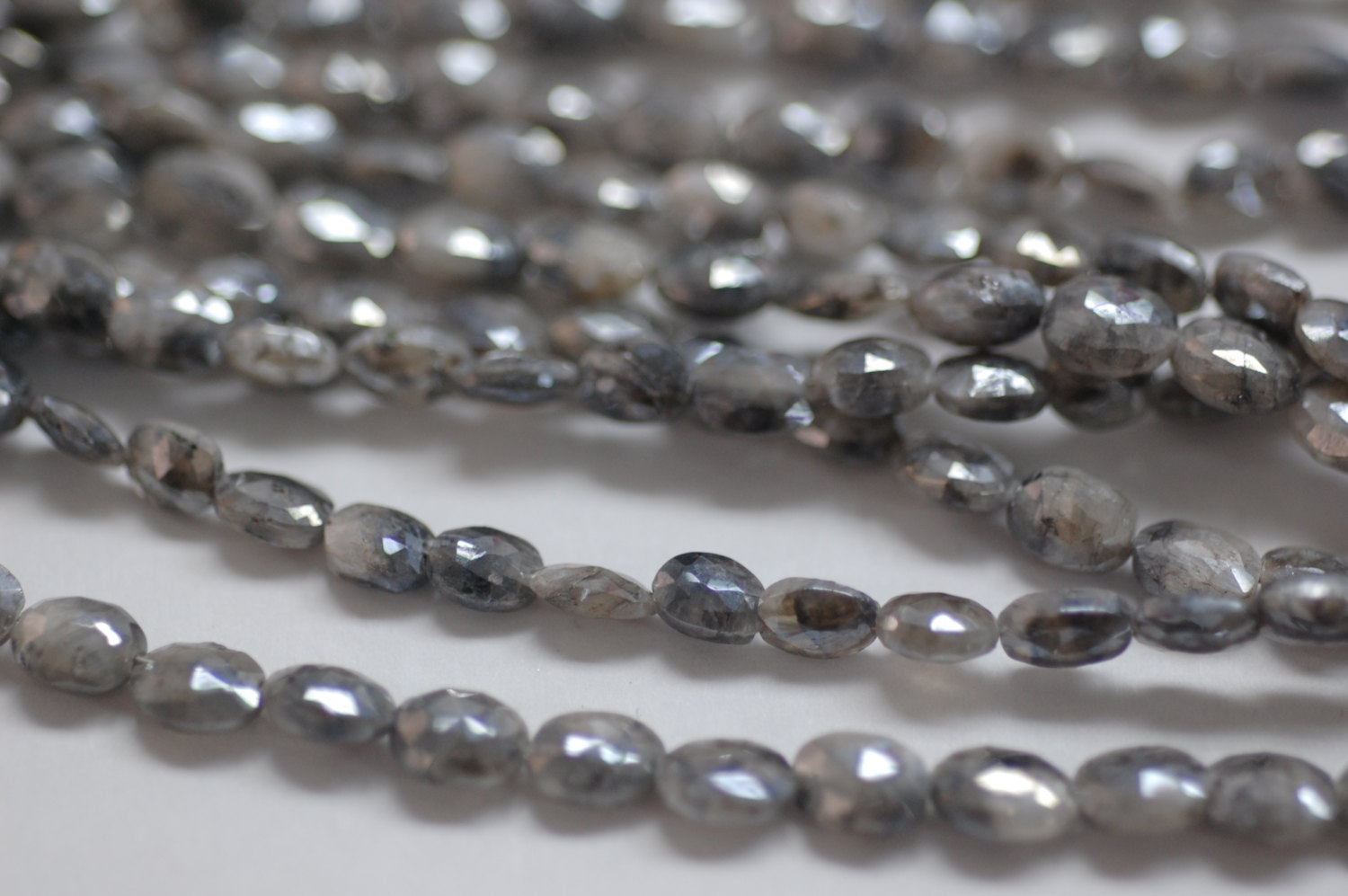 Gray Oval Mystic Corundum Faceted (Coated)