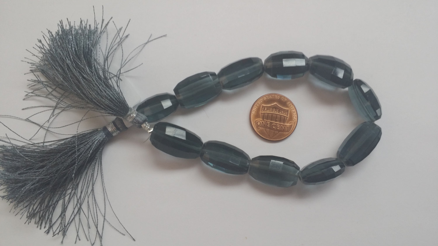 Gray Oval Step Cut Hydro Quartz