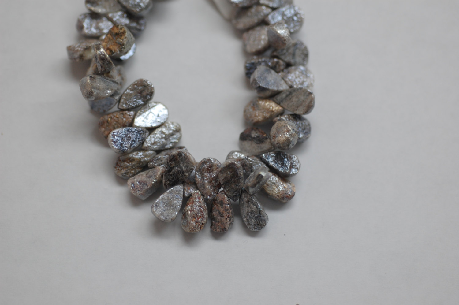 Gray Quartz Pear Faceted (Coated)
