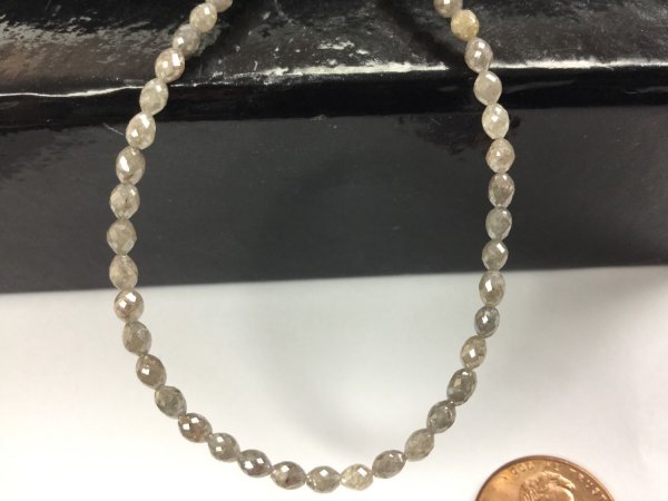 Grayish Brown Diamonds Rounded Ovals Faceted