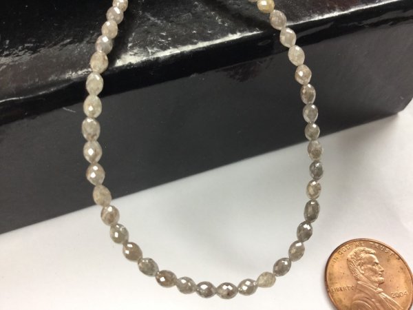 Grayish Brown Diamonds Rounded Ovals Faceted