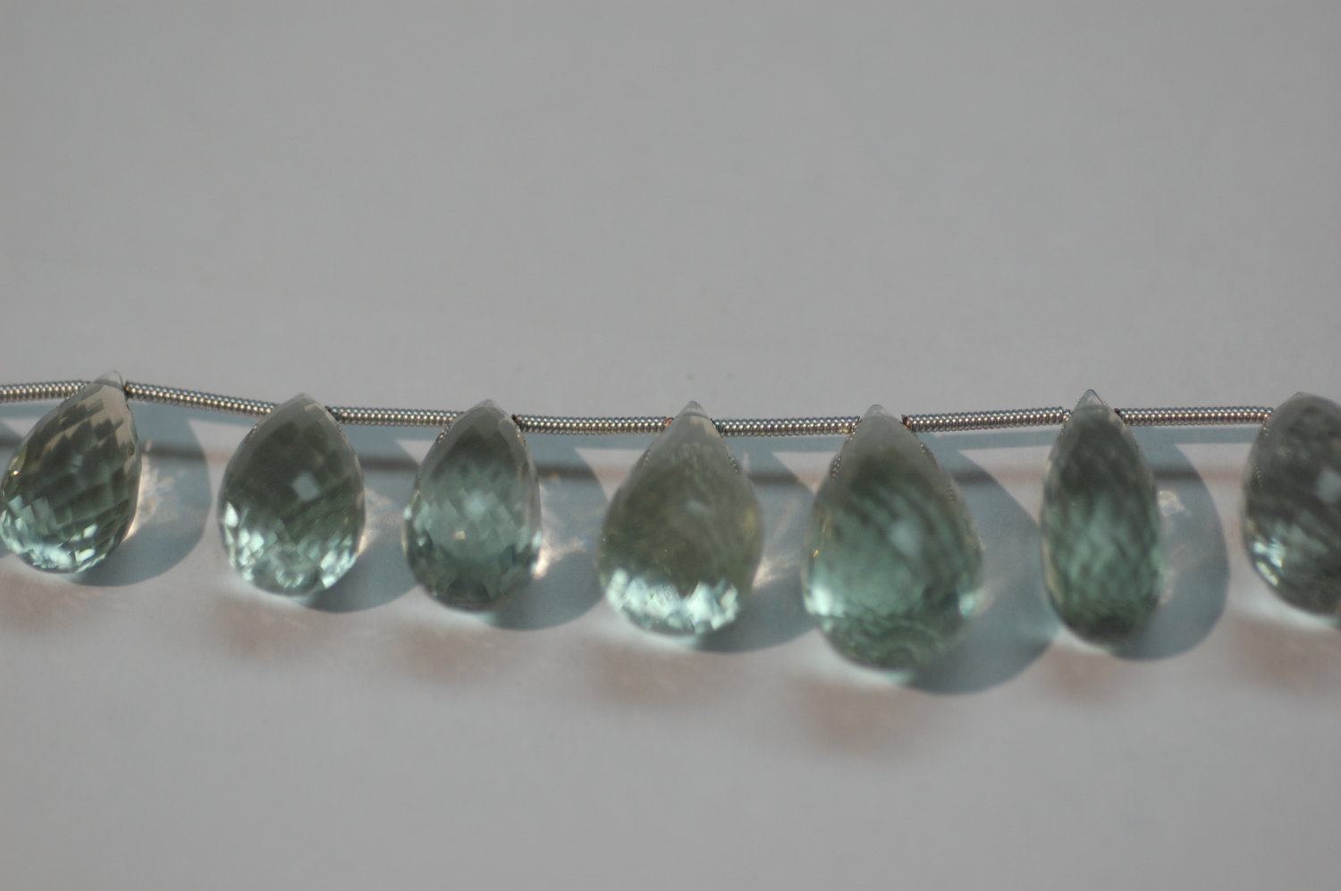 Green Amethyst Drops Faceted