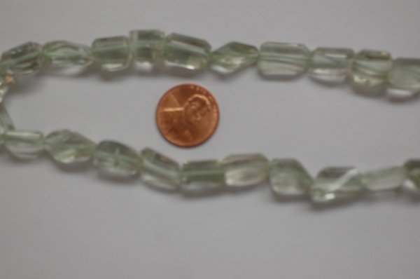Green Amethyst Step Cut Faceted Nugget