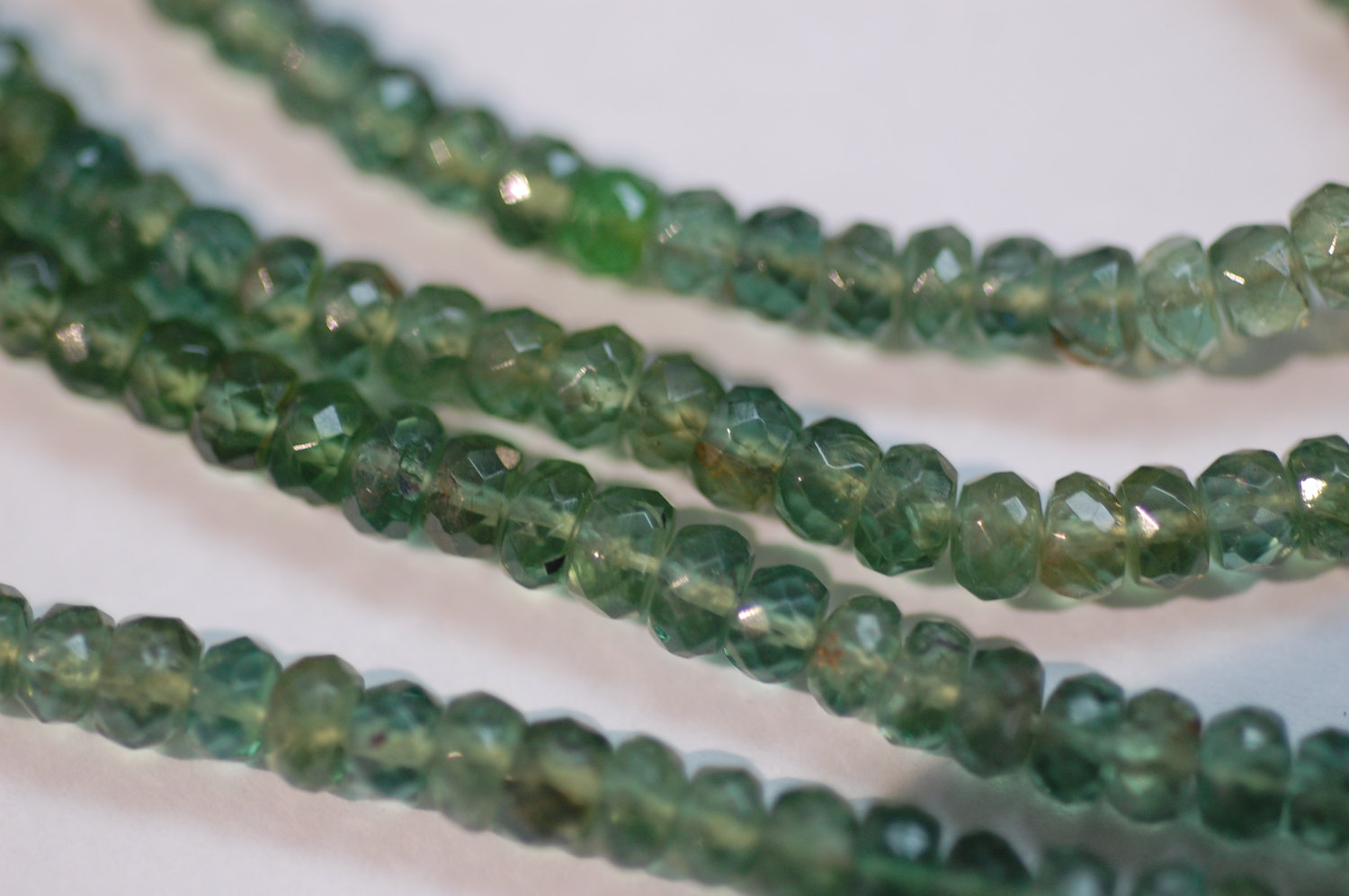 Green Apatite Rondelle  Faceted(BIG Size)