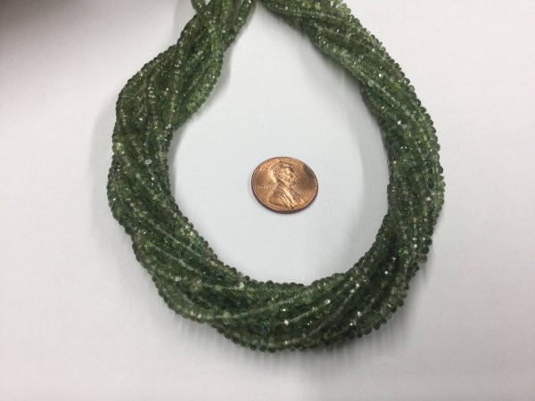 Green Apatite Rondelles Faceted