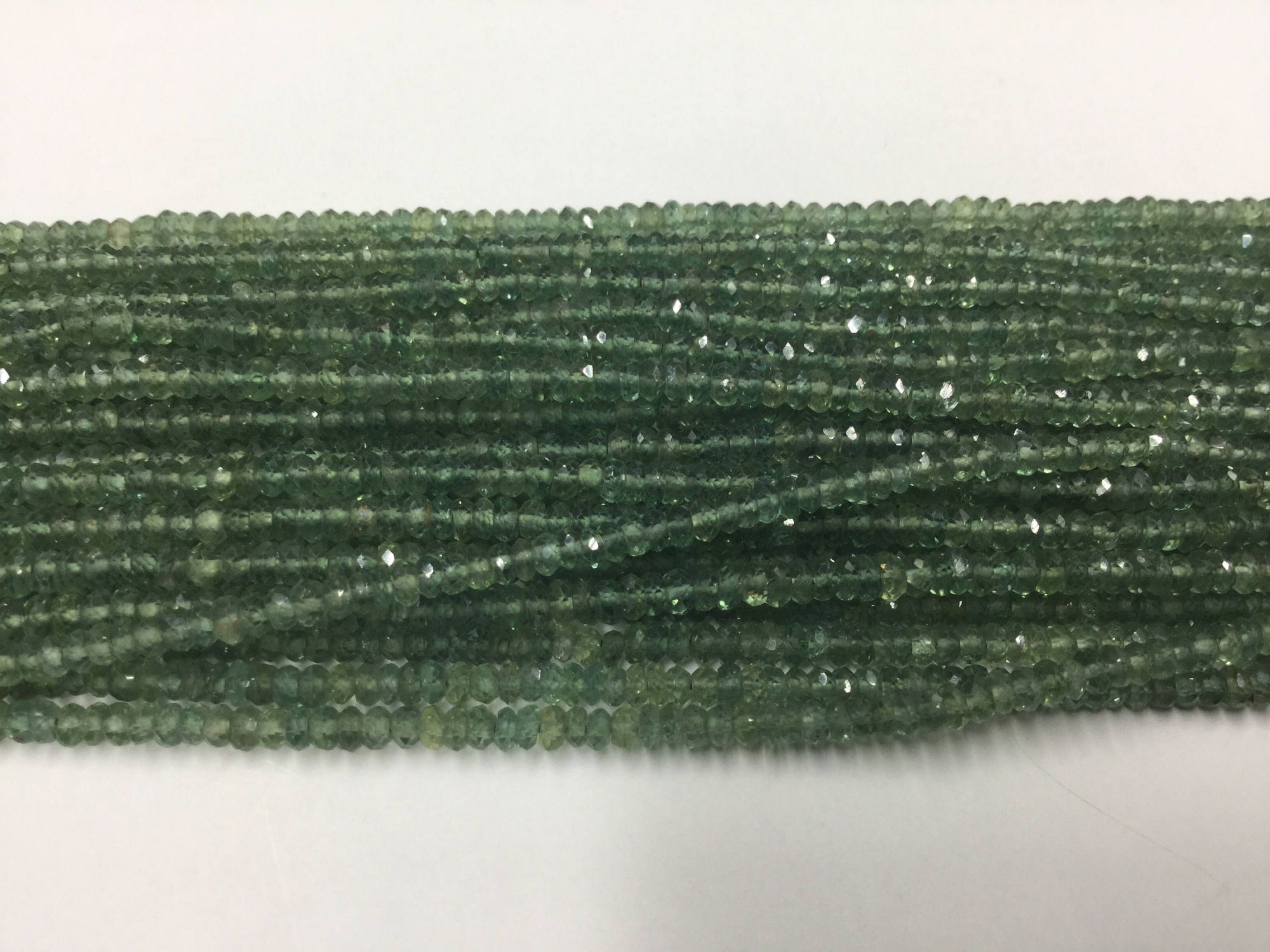 Green Apatite Rondelles Faceted